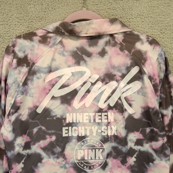 PINK Victoria's Secret XS Multicolor Tie Dye Jacket Lightweight Windbreaker‎ - Picture 8 of 13